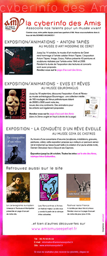 e-mailing de l'association des Amis du Musée Petiet à Limoux