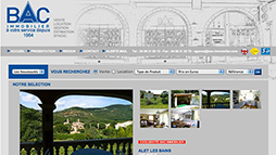 Page d'accueil du site de Bac Immobilier 