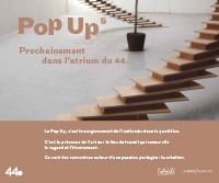 E-mailing teasing pour l'invitation de l'événement culturel Pop Up 5, avec une partie de la sculpture dévoilée